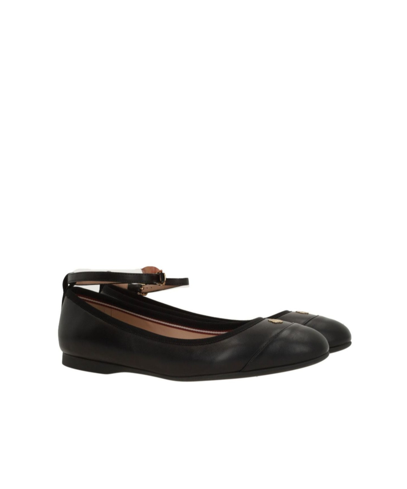 Bally Ankle Strapped Flat Shoes In Black