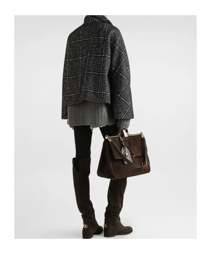 Dolce & Gabbana Check-pattern Double-breasted Jacket In Black
