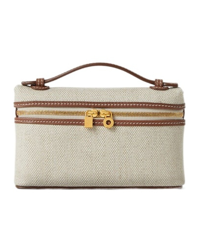 Loro Piana Extra Pocket Mini Pouch In Natural Color/caramel Color/sun Gold