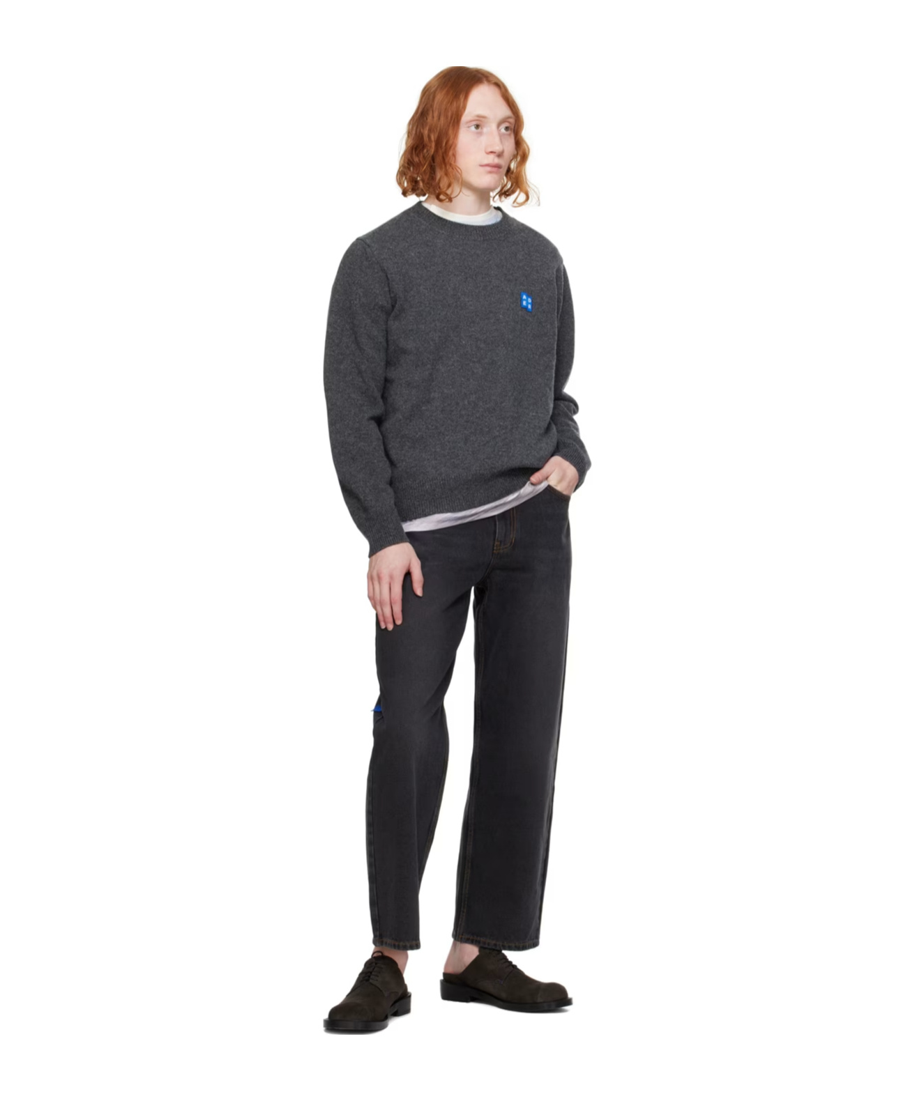 Ader Error Belt Loop Logo Jeans Pants In Black