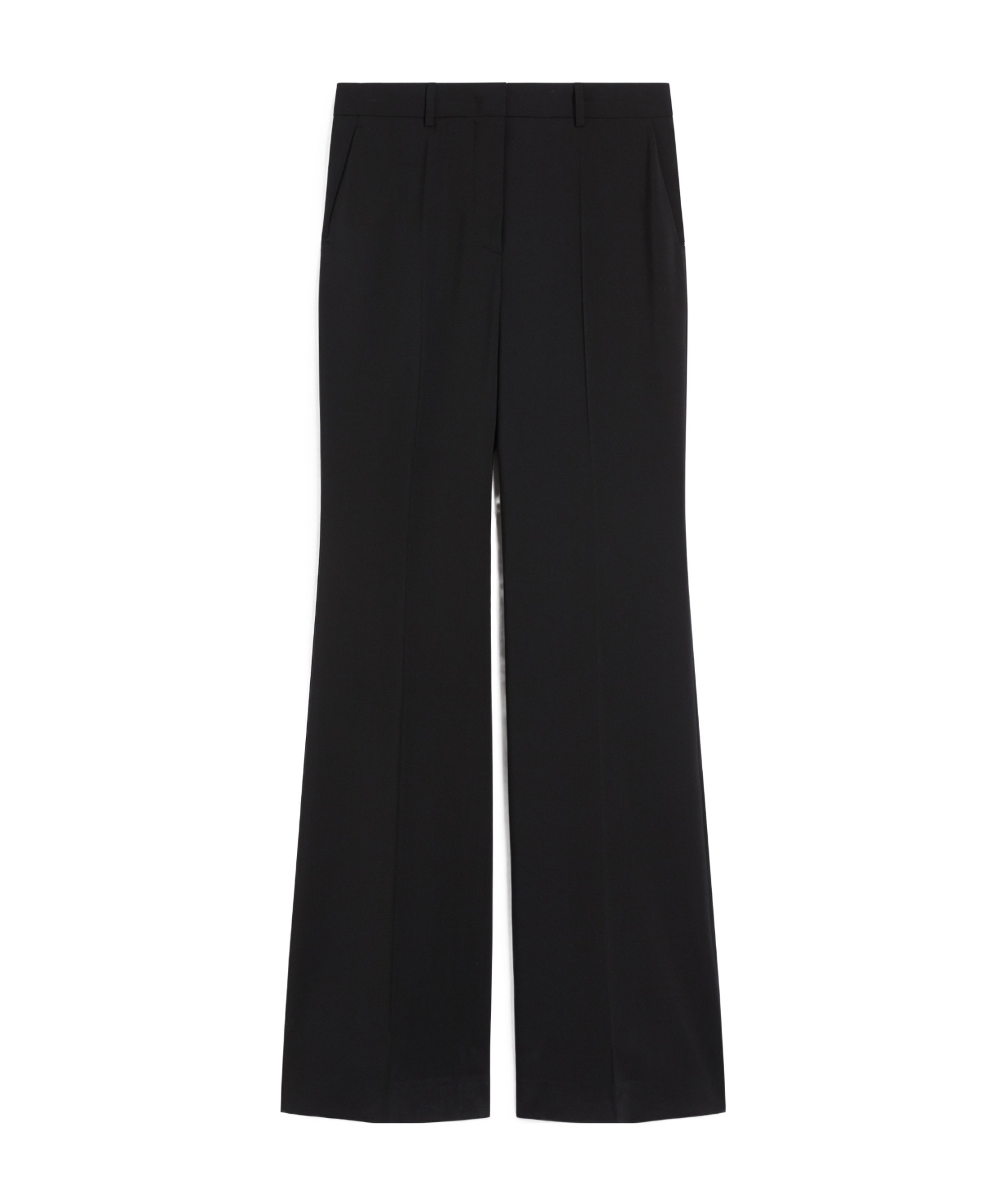 Sportmax Flared Stretch Wool Trousers In Black