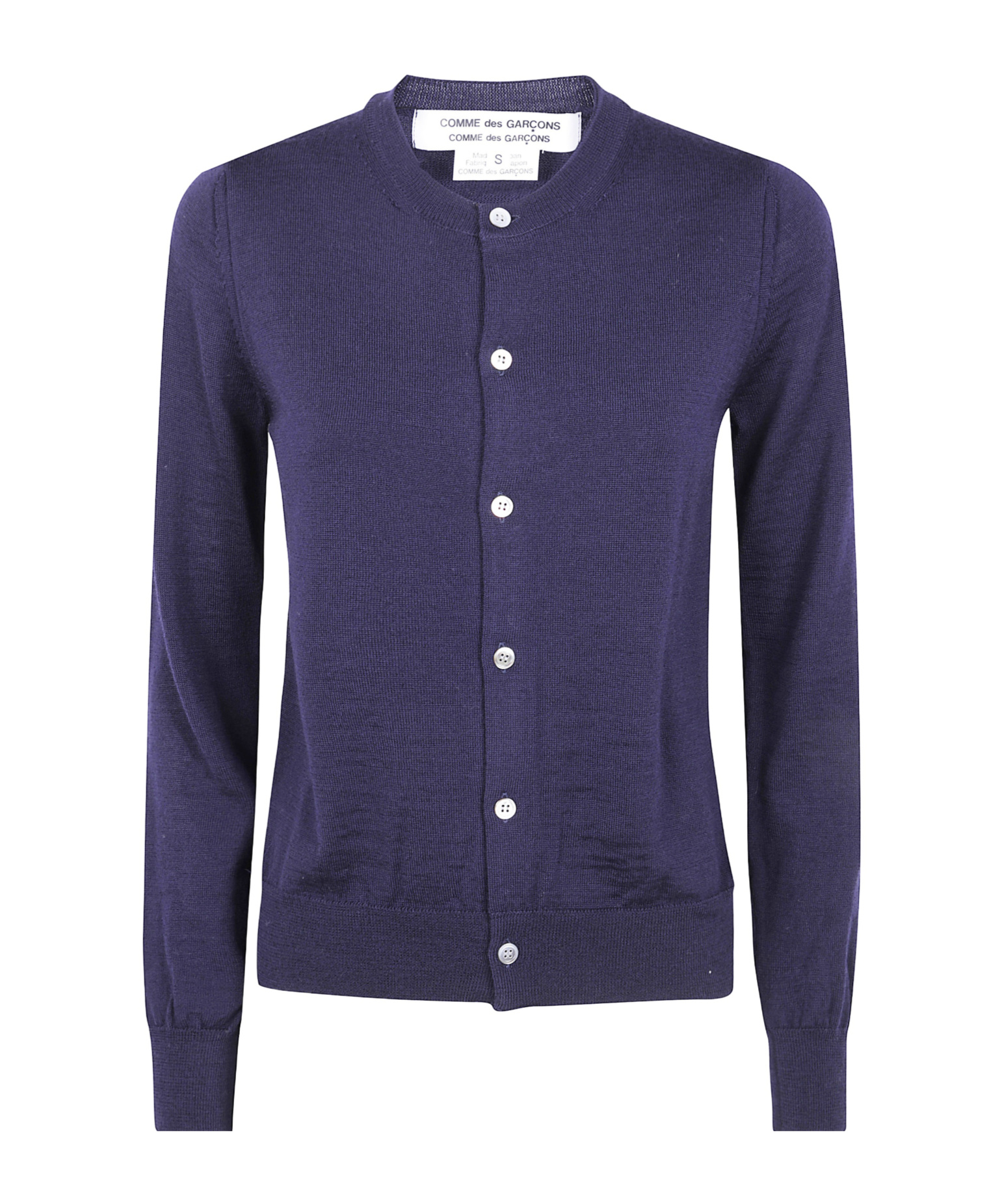 Comme Des Garçons Crewneck Cardigan In Blue