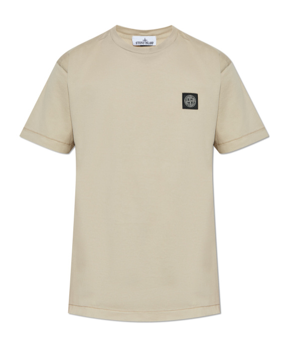 Stone Island Logo Patch Crewneck T-shirt In Neutral