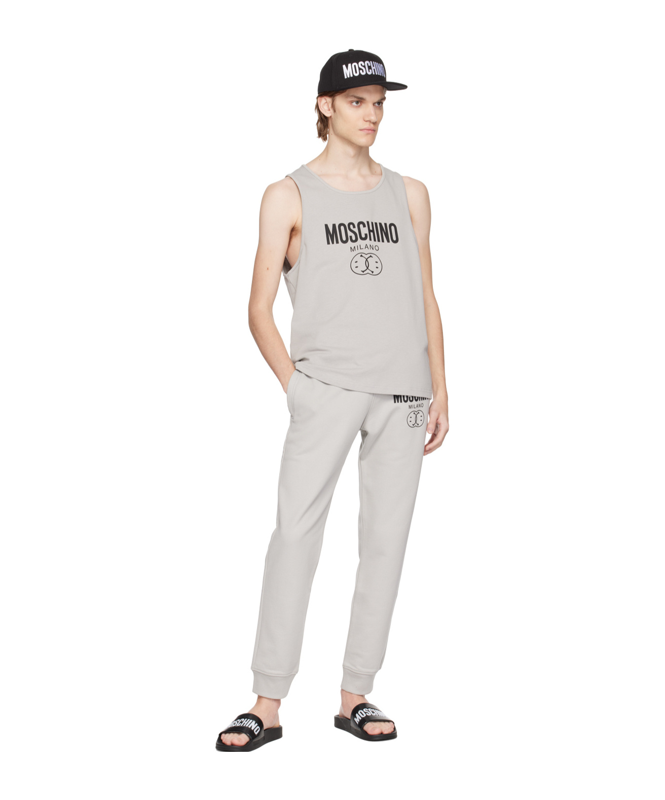 Moschino Printed Pattern Sweatpants In White
