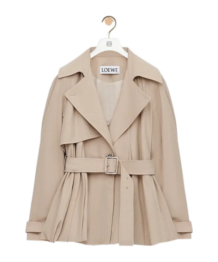 Loewe Womens Notched-lapel Cotton Jacket Beige In Orange