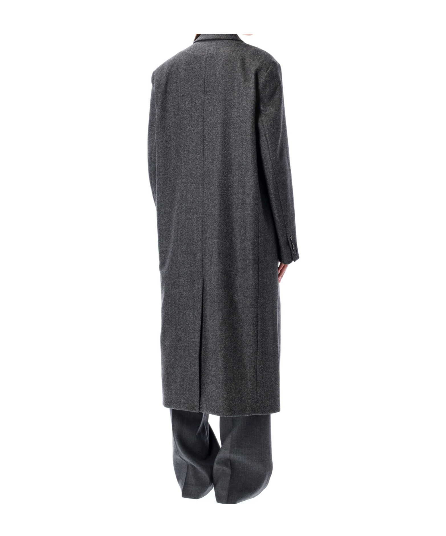 Soeur Double Breasted Coat Flap Pockets In Gray