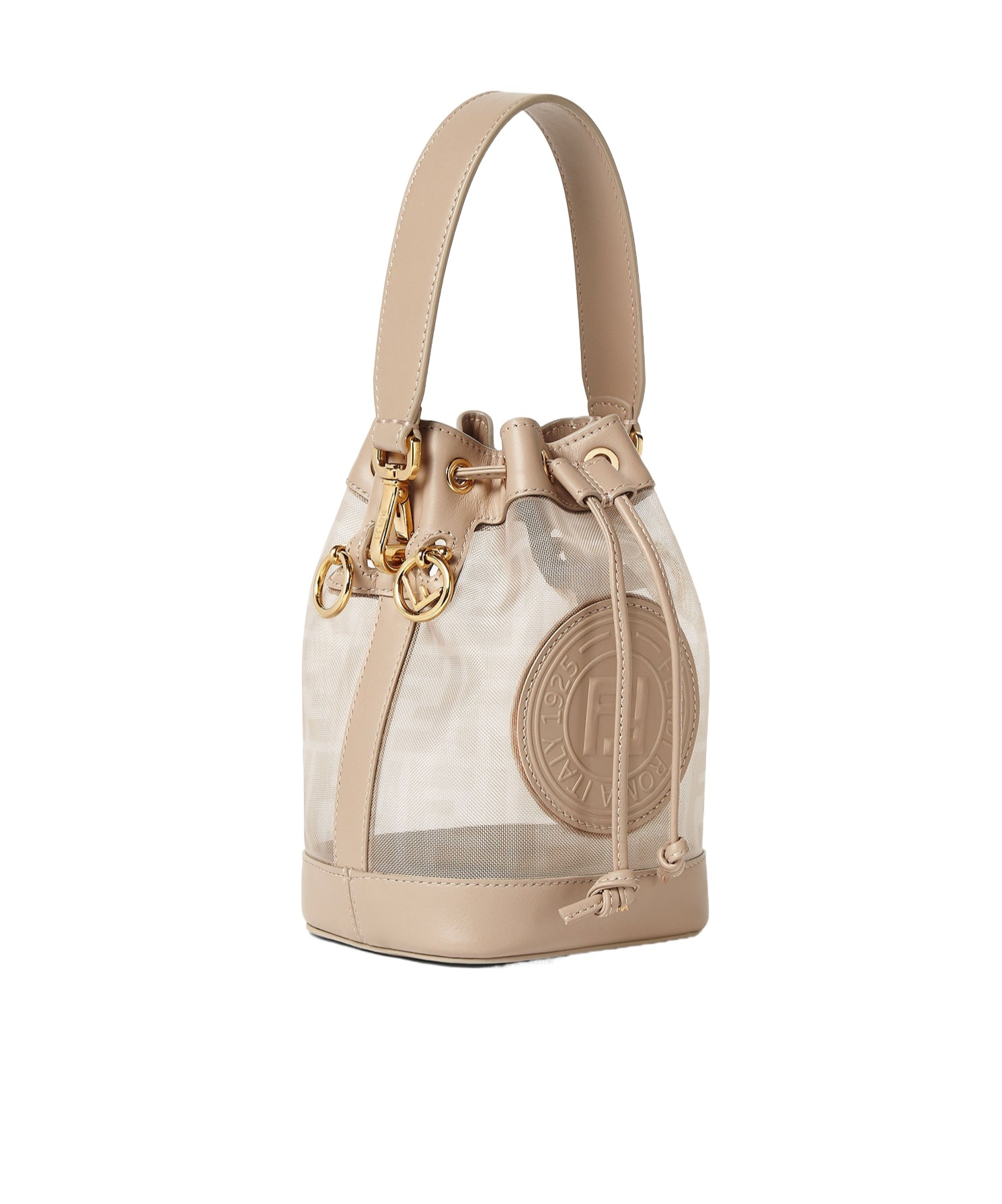 Fendi Mon Tresor Dove Gray Ff Mesh Mini-bag In Dove-grey