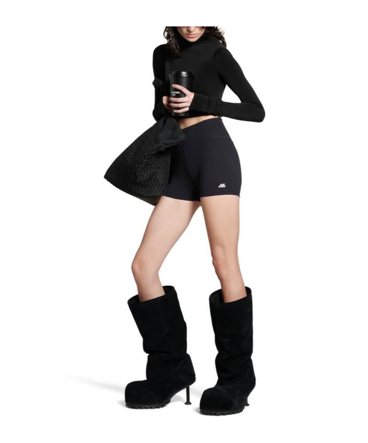Balenciaga Logo Sports Cycling Shorts In Black