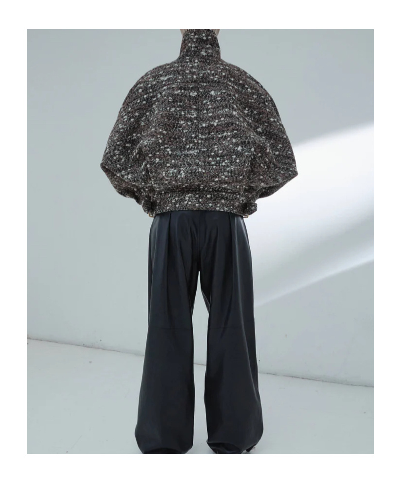 Darkpark Celine Boucle Aviator Bomber Coat In Multi