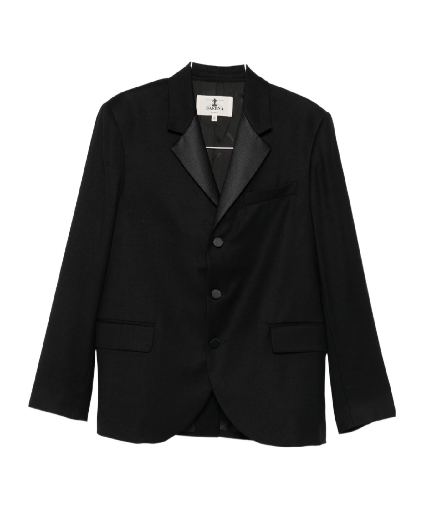 Barena Venezia Satin-lapel Three-button Blazer In Black