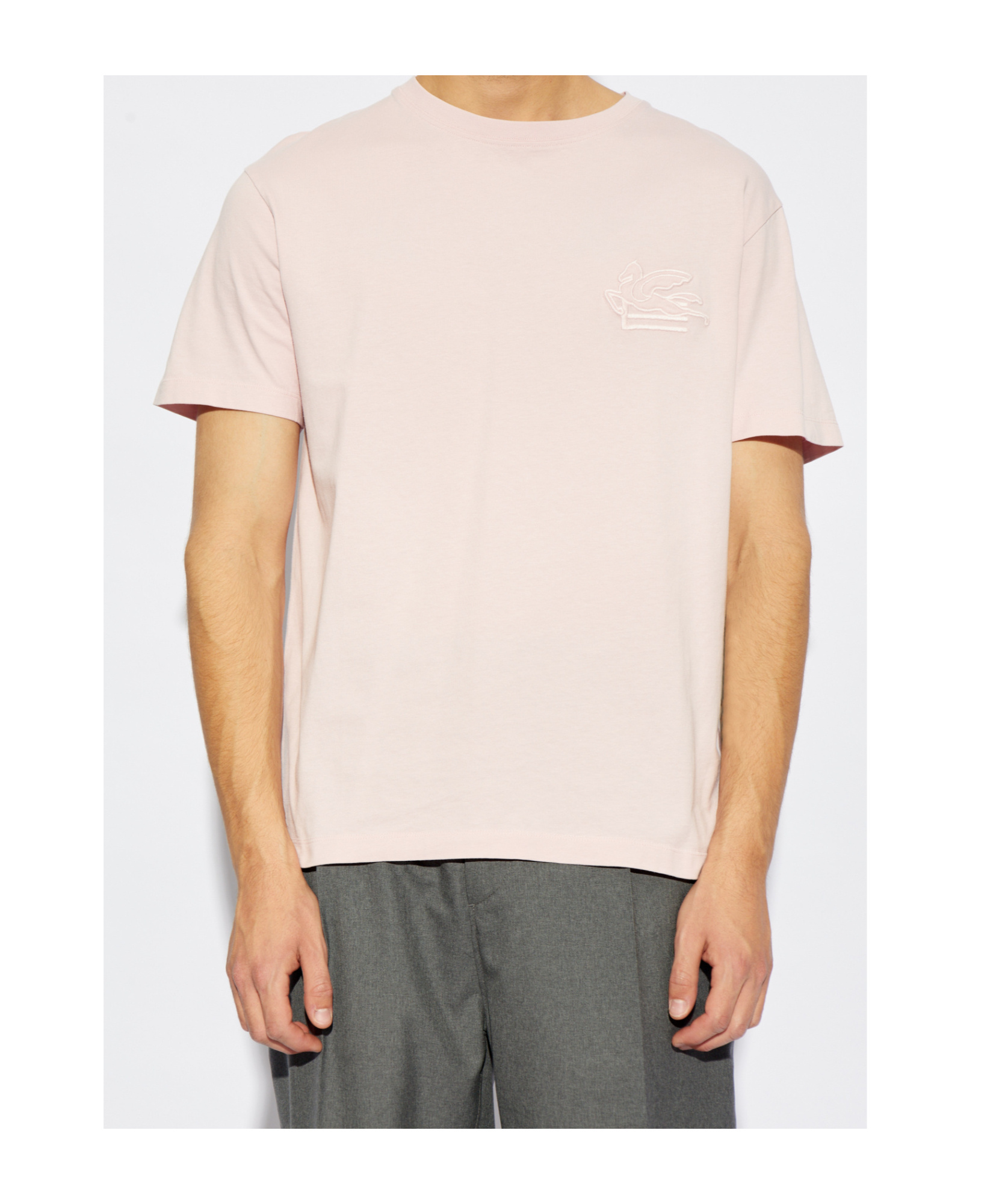 Etro Cotton Logo T-shirt In Pink