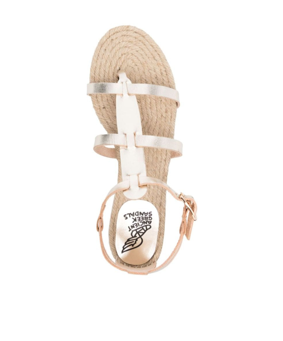 Shop Castaã±er X Ancient Greek Leather Espadrilles In Nude