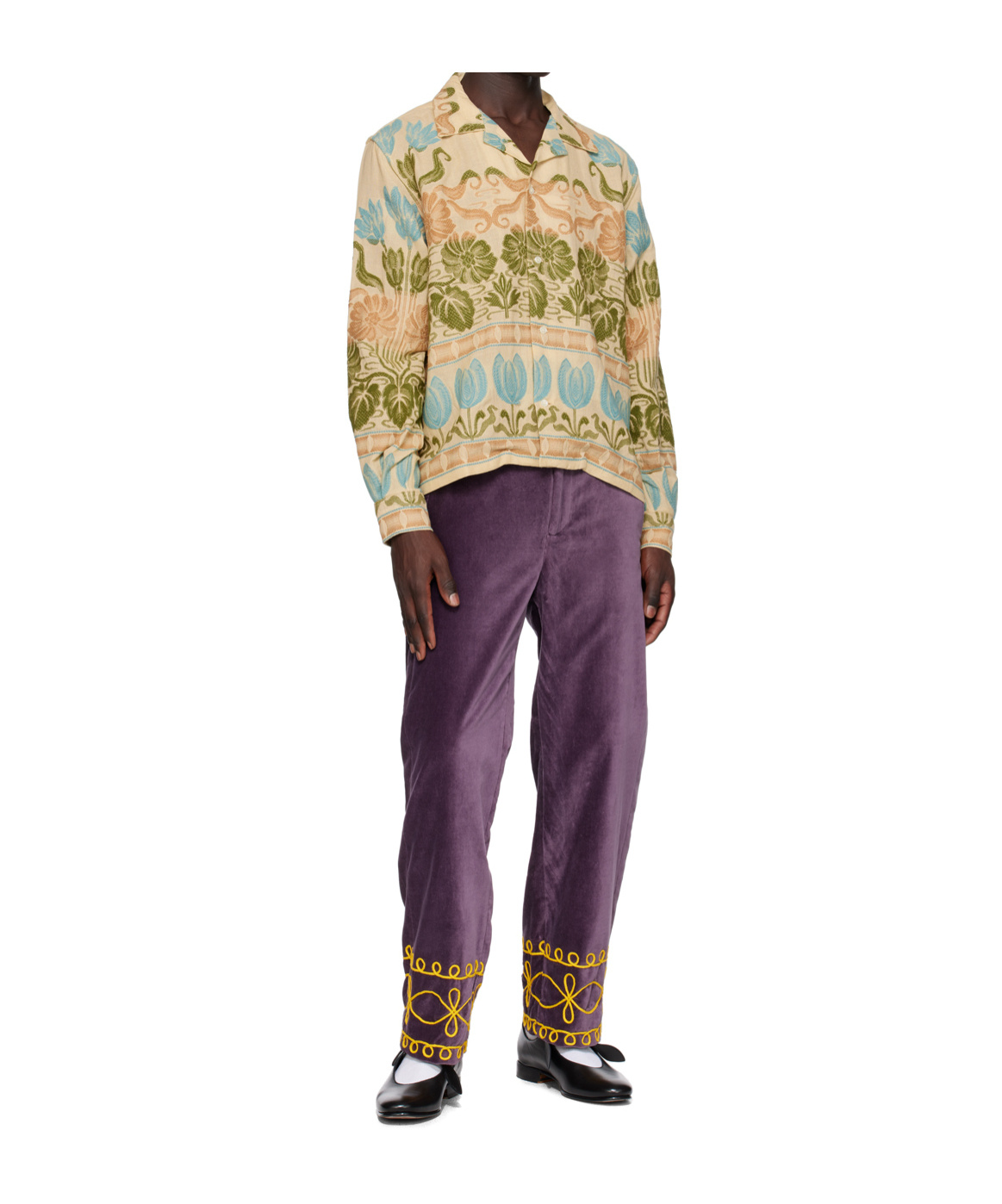 Bode Beige Tulipia Shirt In Nude