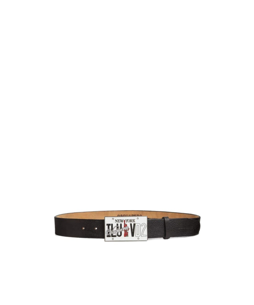 Dsquared2 Logo-buckle Leather Belt In Black