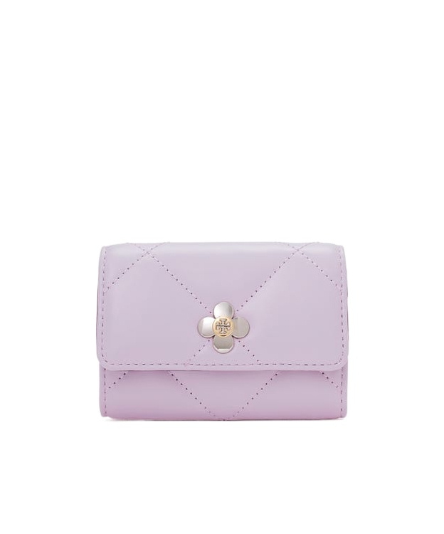 Tory Burch Quilted Metal Embellishment Purses & Cardholders In Purple