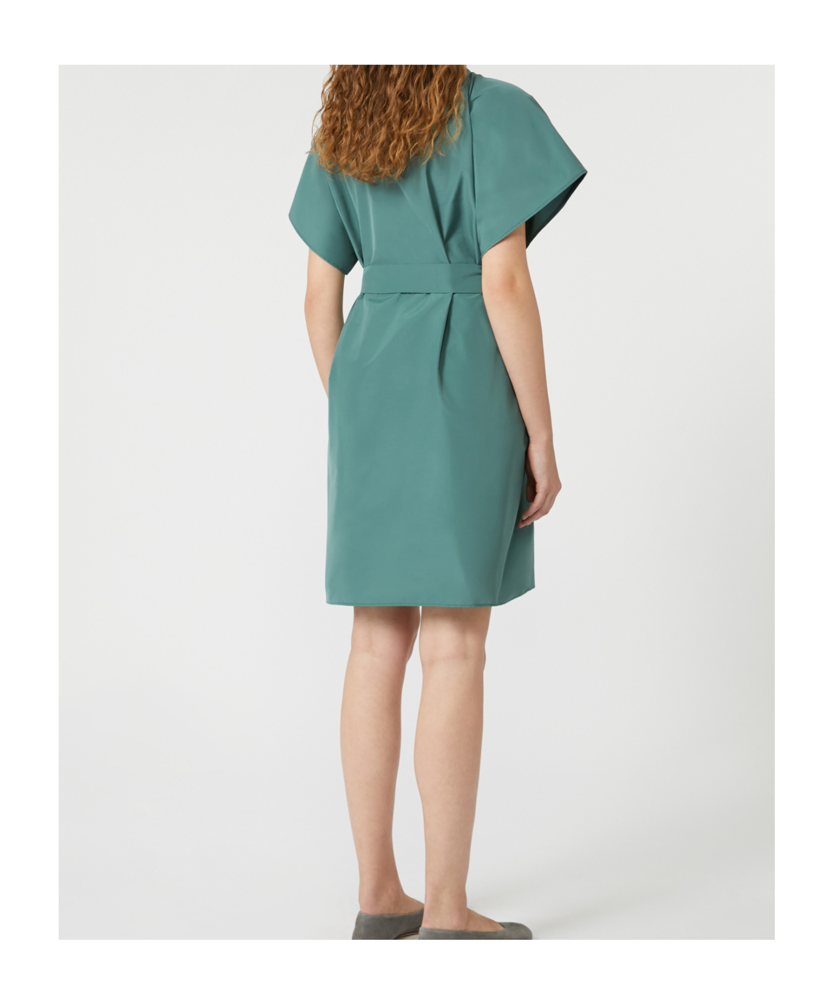 Weekend Max Mara Short Taffeta Dress In Green