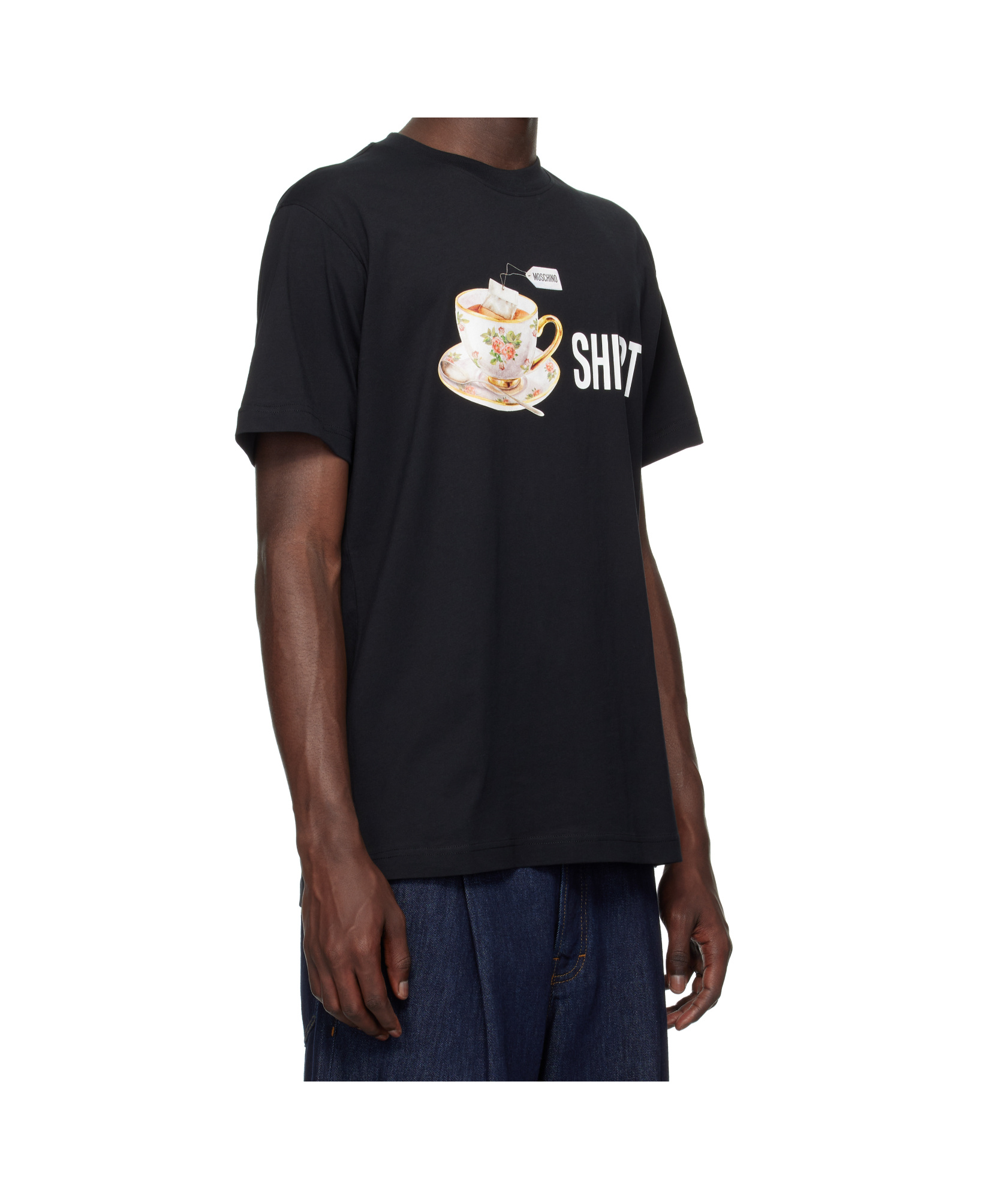 Moschino T-shirt Whit Maxi Print In Black