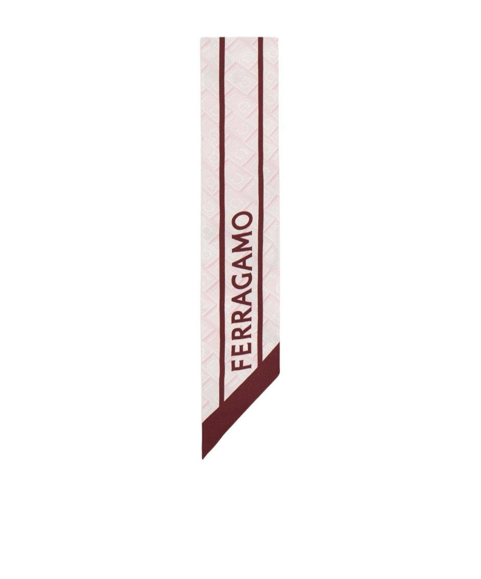 Ferragamo Floral Print Rectangular Scarf In White