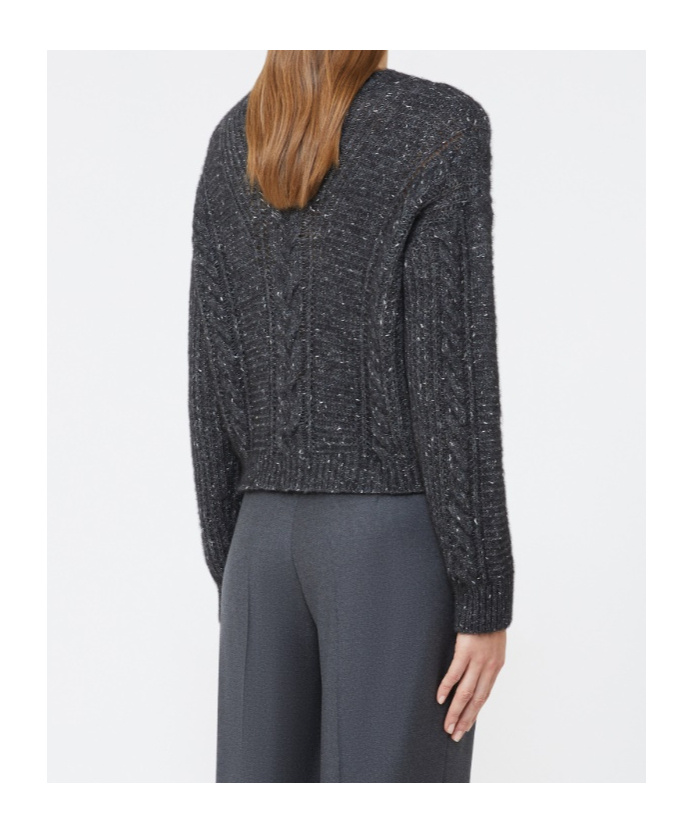 Max Mara Alpaca-blend Loose Sweater In Gray