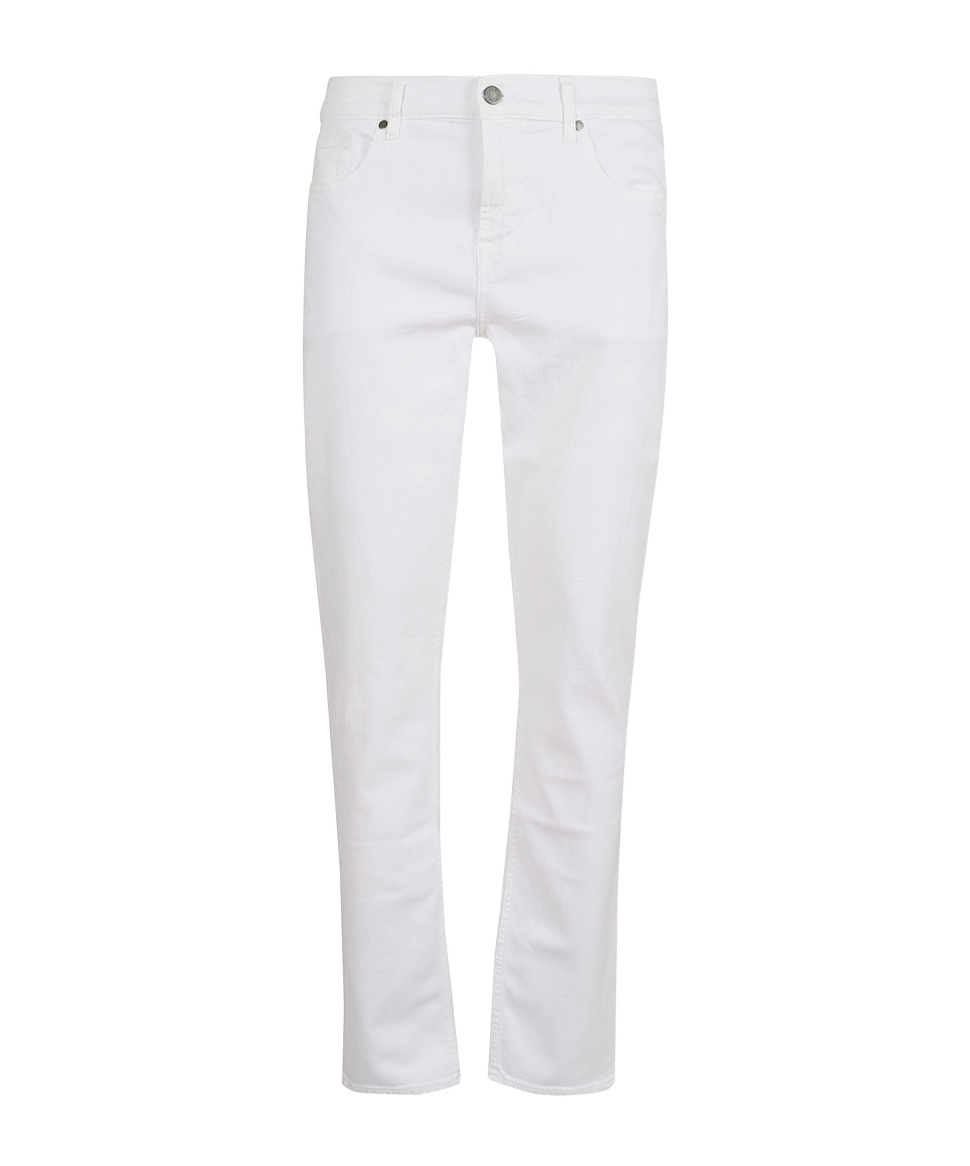 7 For All Mankind Luxe Performance Plus Slimmy Tapered Slim Fit Jeans In White In White