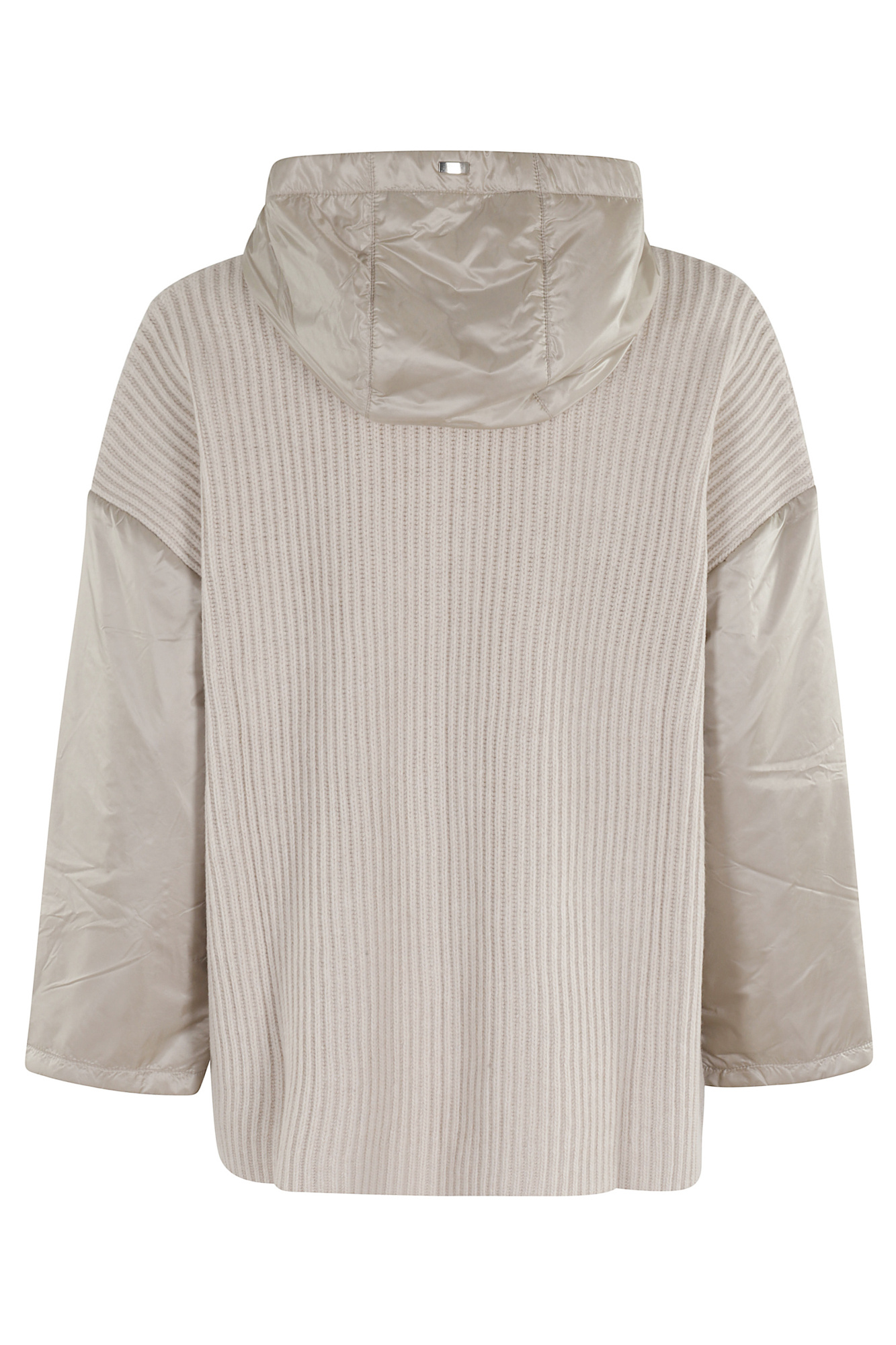 Herno Ribbed Wool Hooded Jacket In Nude