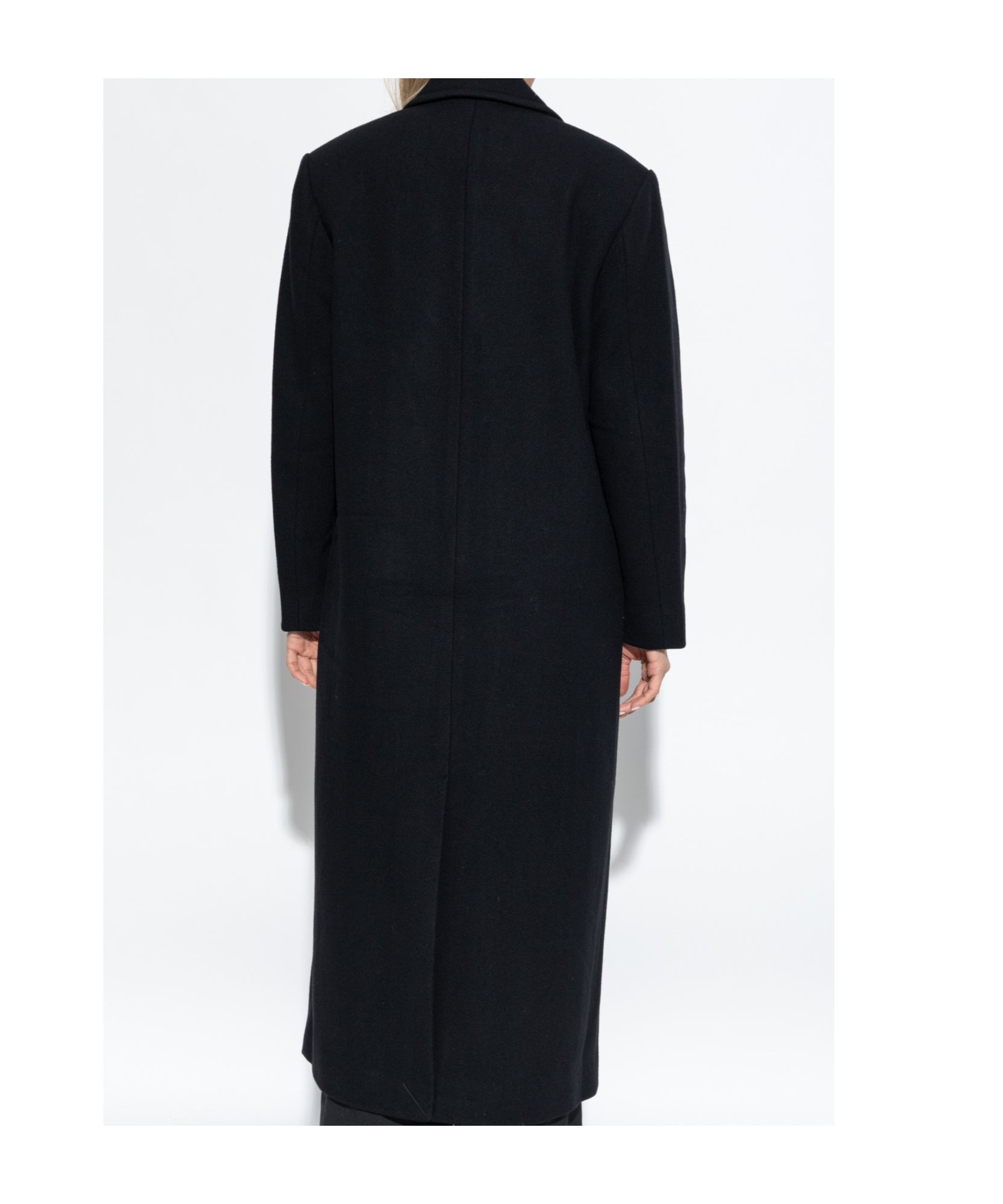 Shop Anine Bing Double-breasted Coat In Black