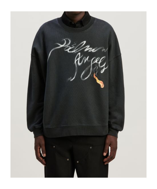 PALM ANGELS PALM ANGELS LOGO PRINTED CREWNECK SWEATSHIRT