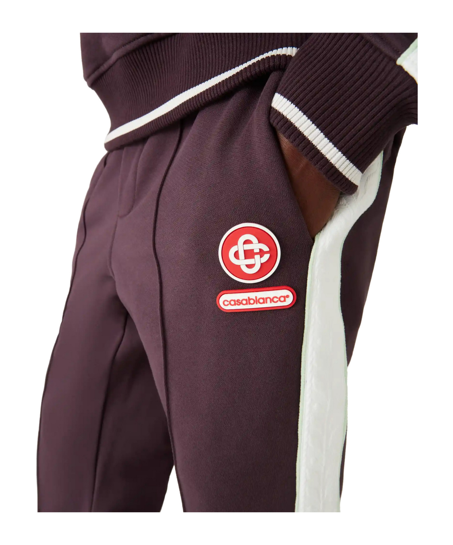 Casablanca Logo Embroidered Patch Sweatpants In Brown