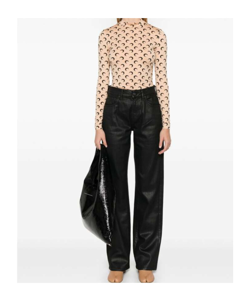 Marine Serre Moon Print Second Skin Top In Nude