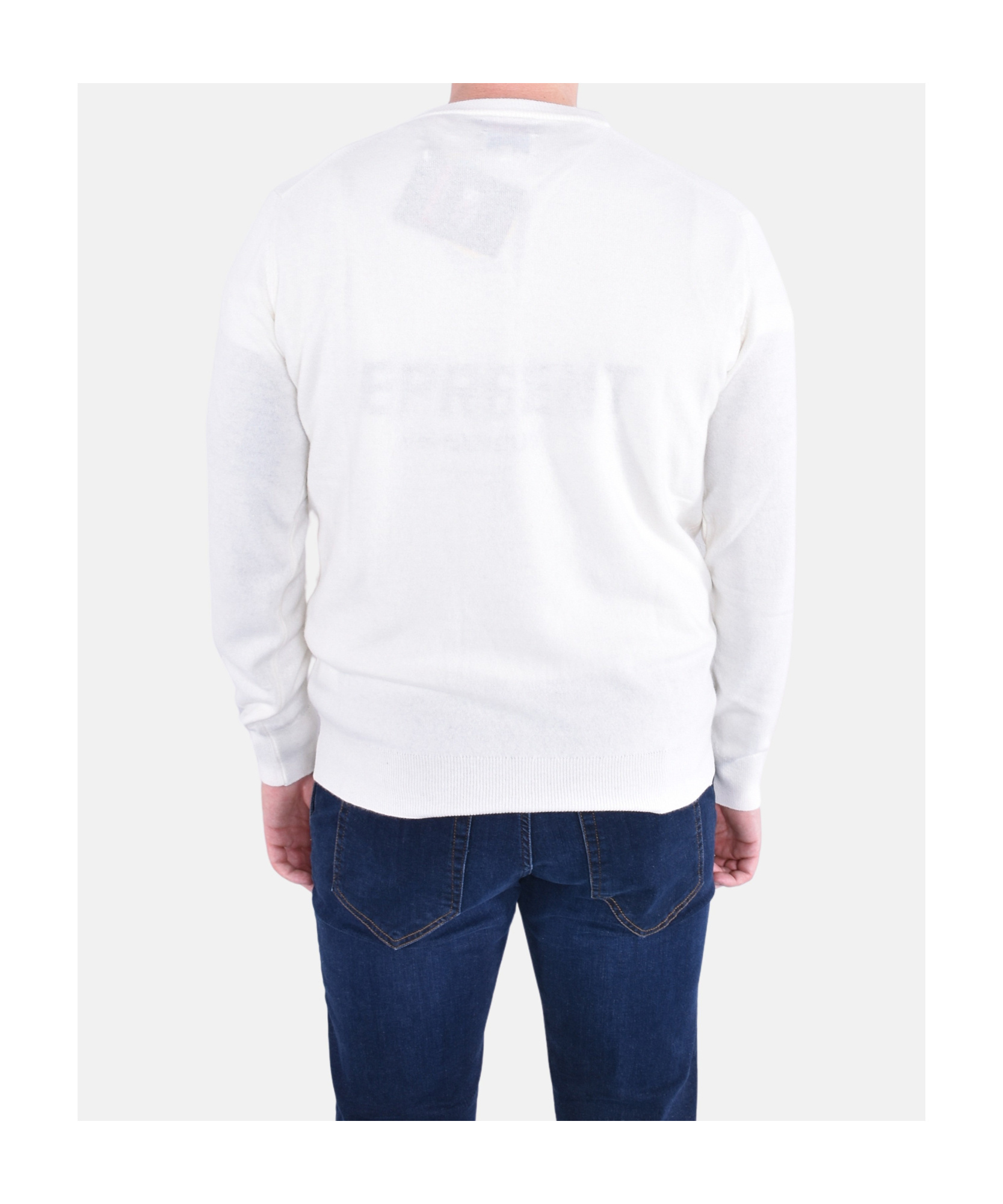 Mc2 Saint Barth Heron Light Sweater In White With Yuppies Jacquard And Embroidery In Brown