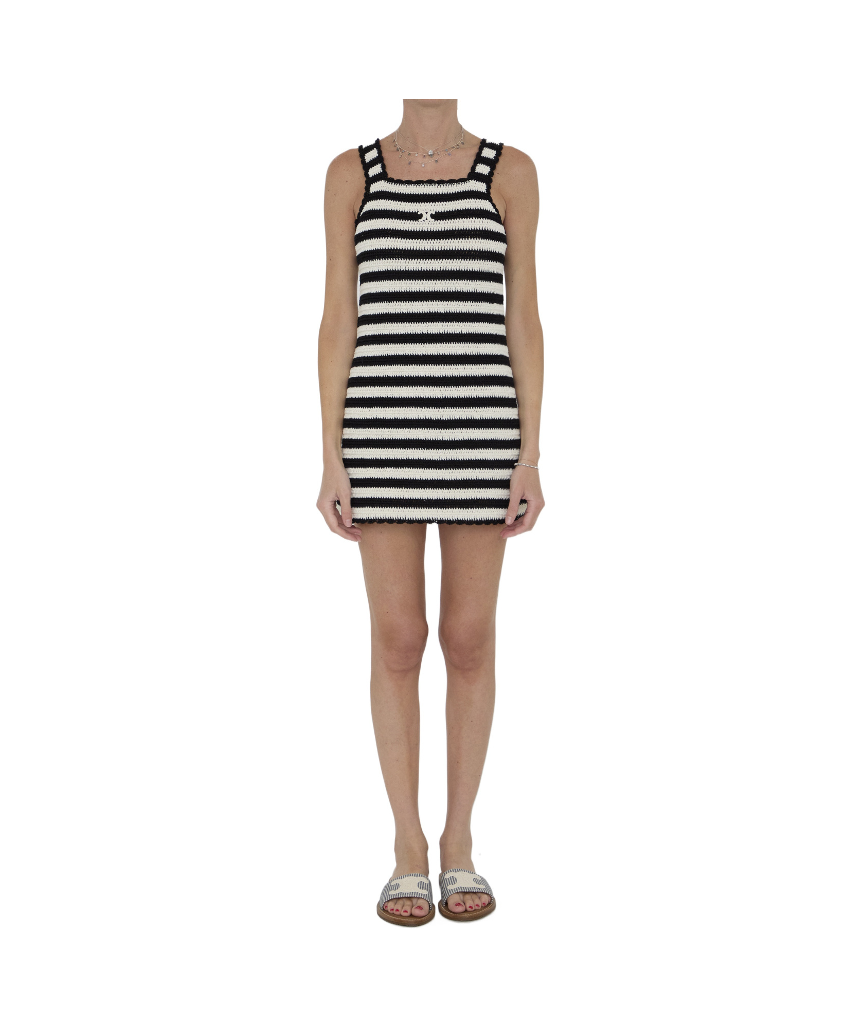 ワンピース Celine Triomphe Mini Dress Celine Triomphe Mini Dress In Black | ModeSens