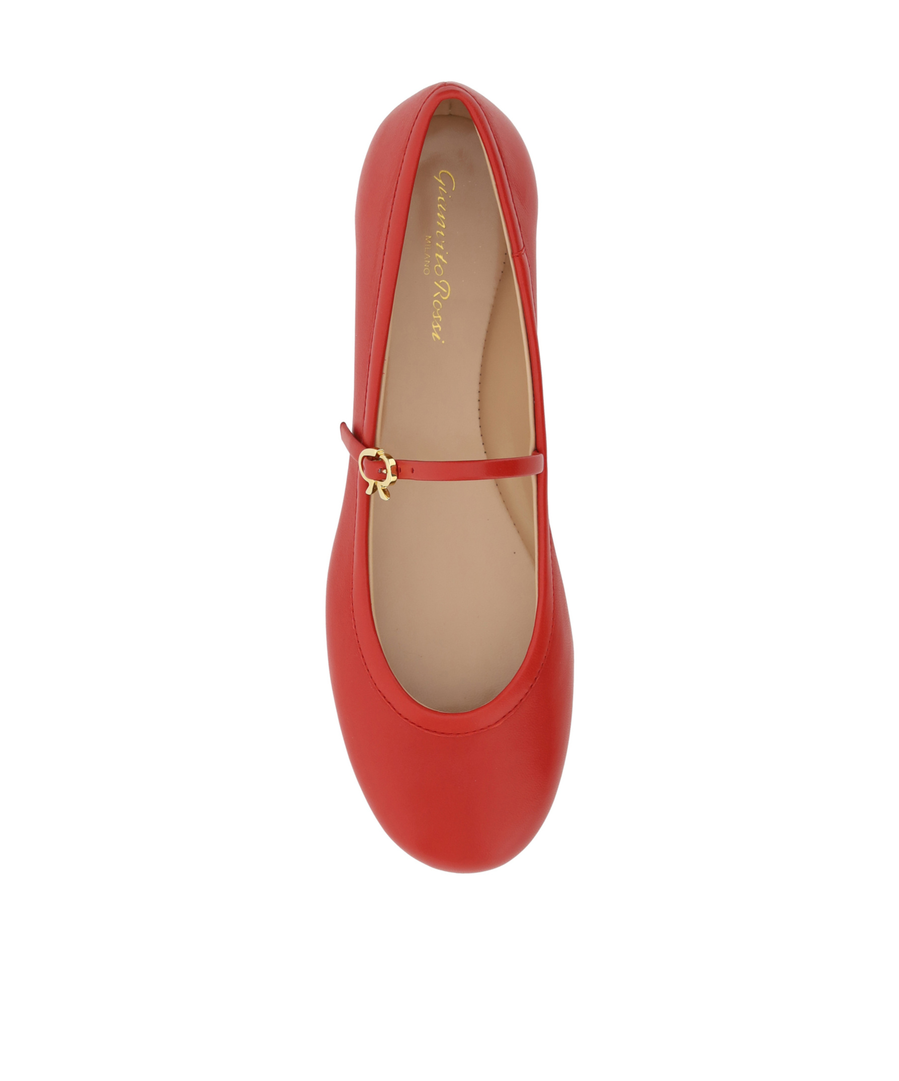 Shop Gianvito Rossi Round Head Ballet Shoes In Red