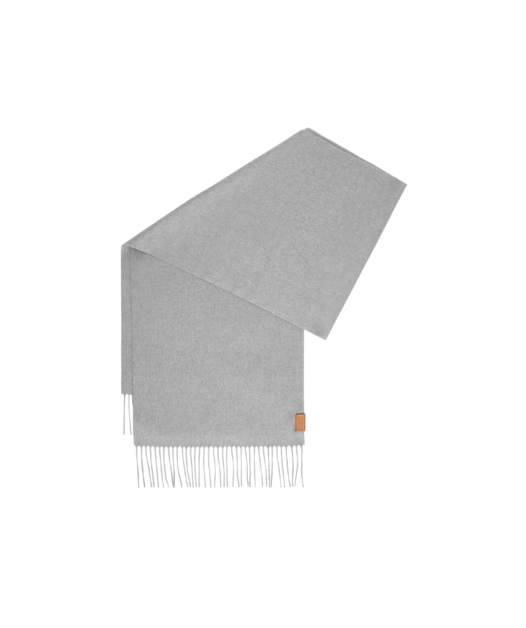 Loewe Cashmere Logo Scarf In Gray