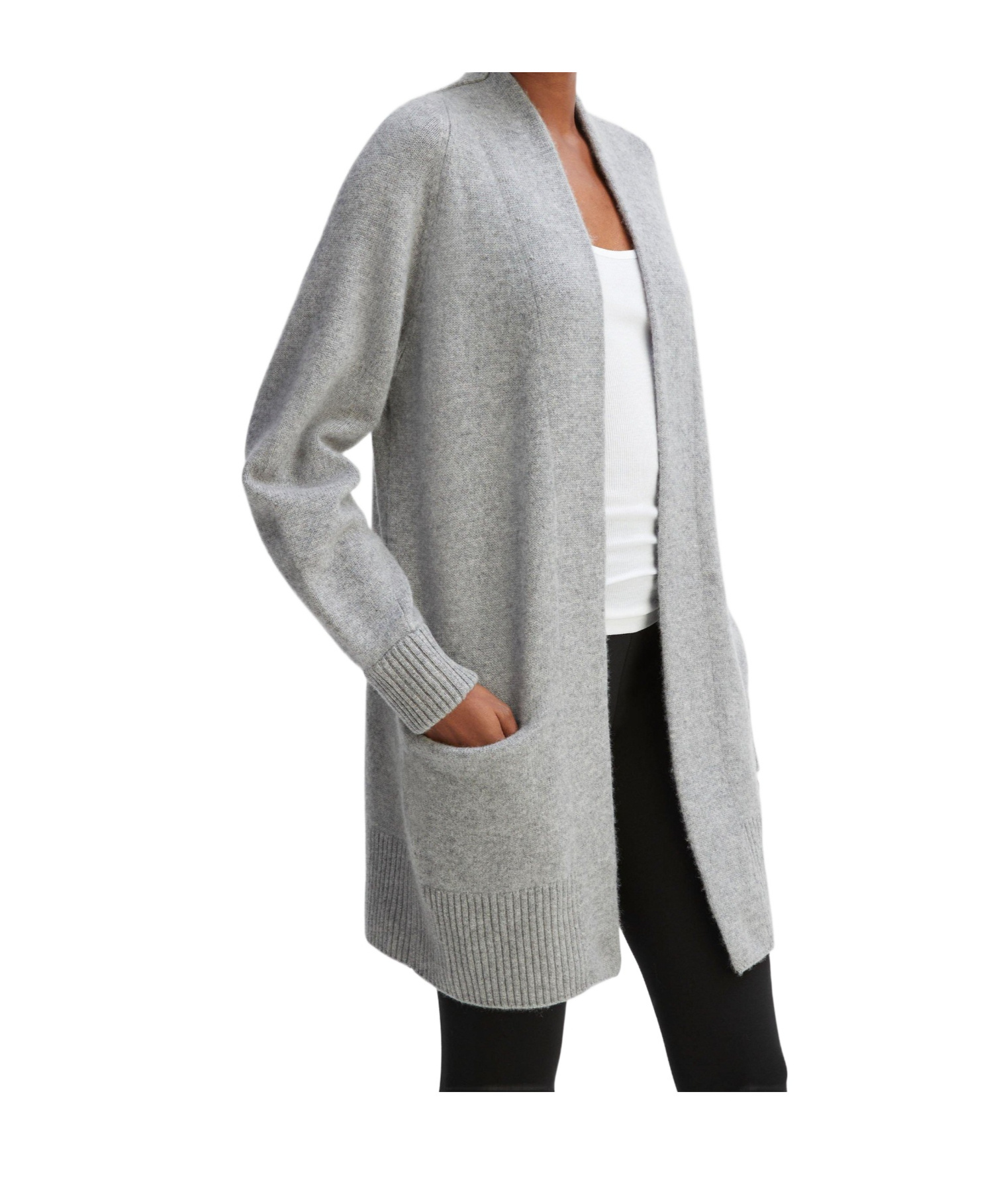 Vince Open-front Cashmere Cardi-coat In Gray