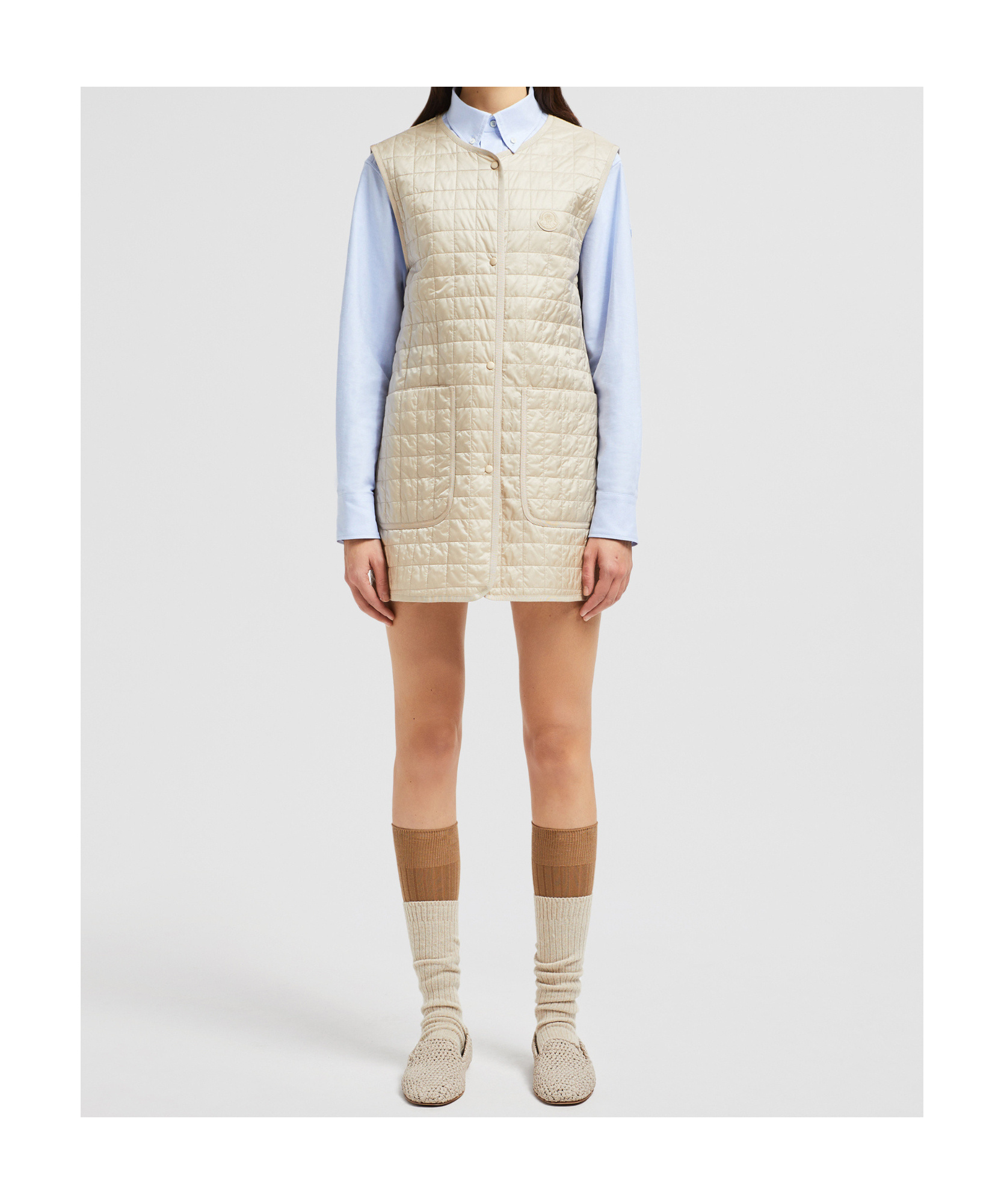 Moncler Gourdon Cotton-blend Trench Coat In Beige