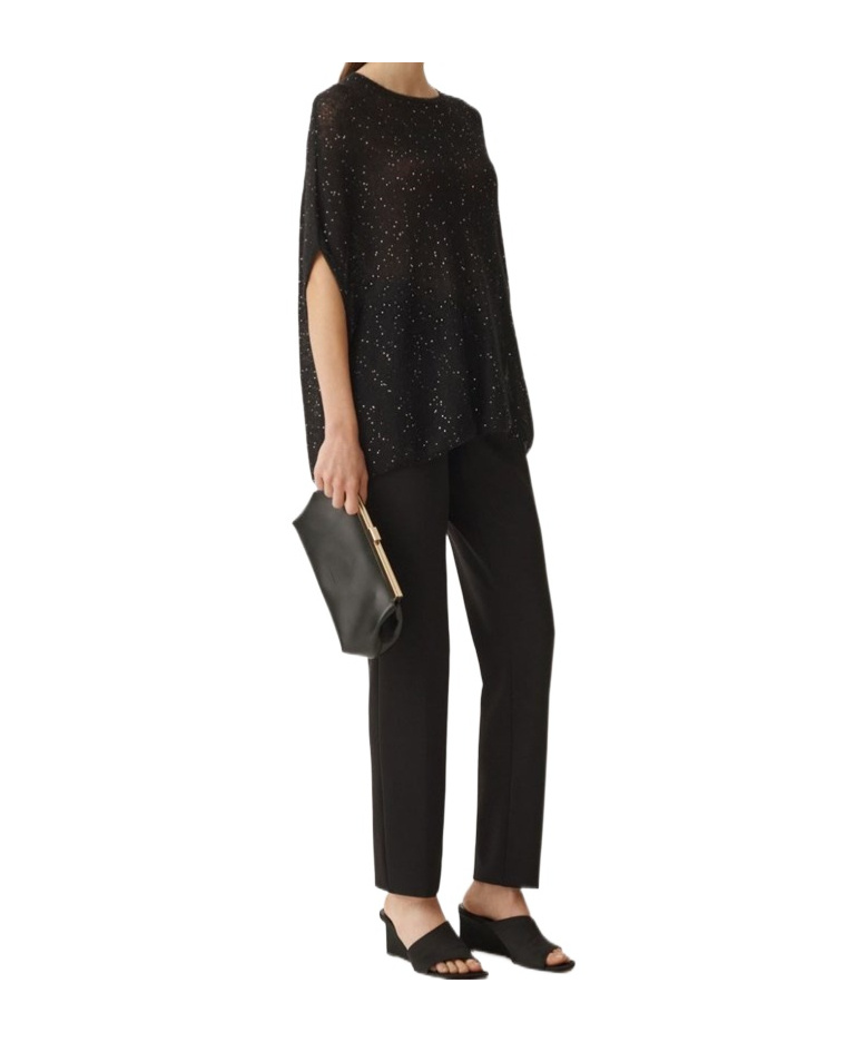 Fabiana Filippi Embroidered Sequin Sweater In Black