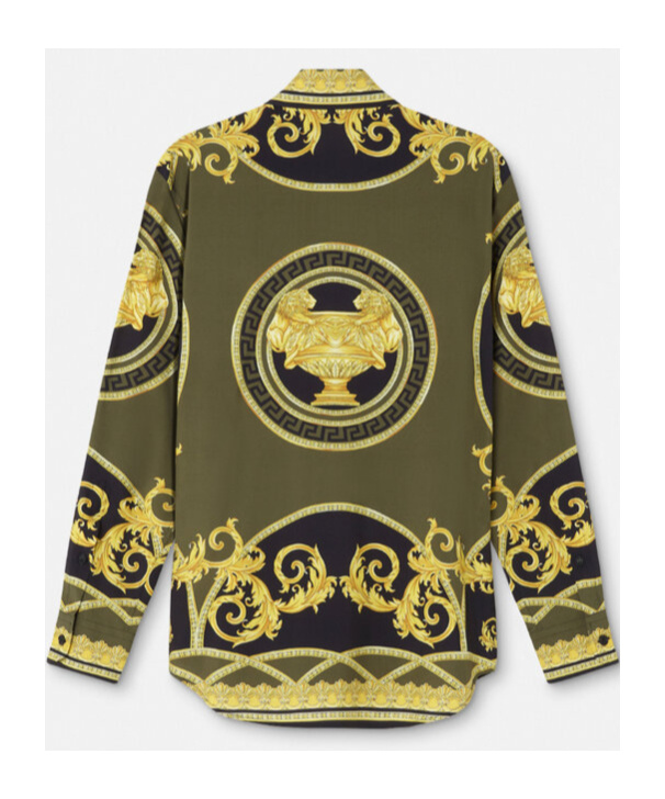Versace Barocco-print Shirt In Black