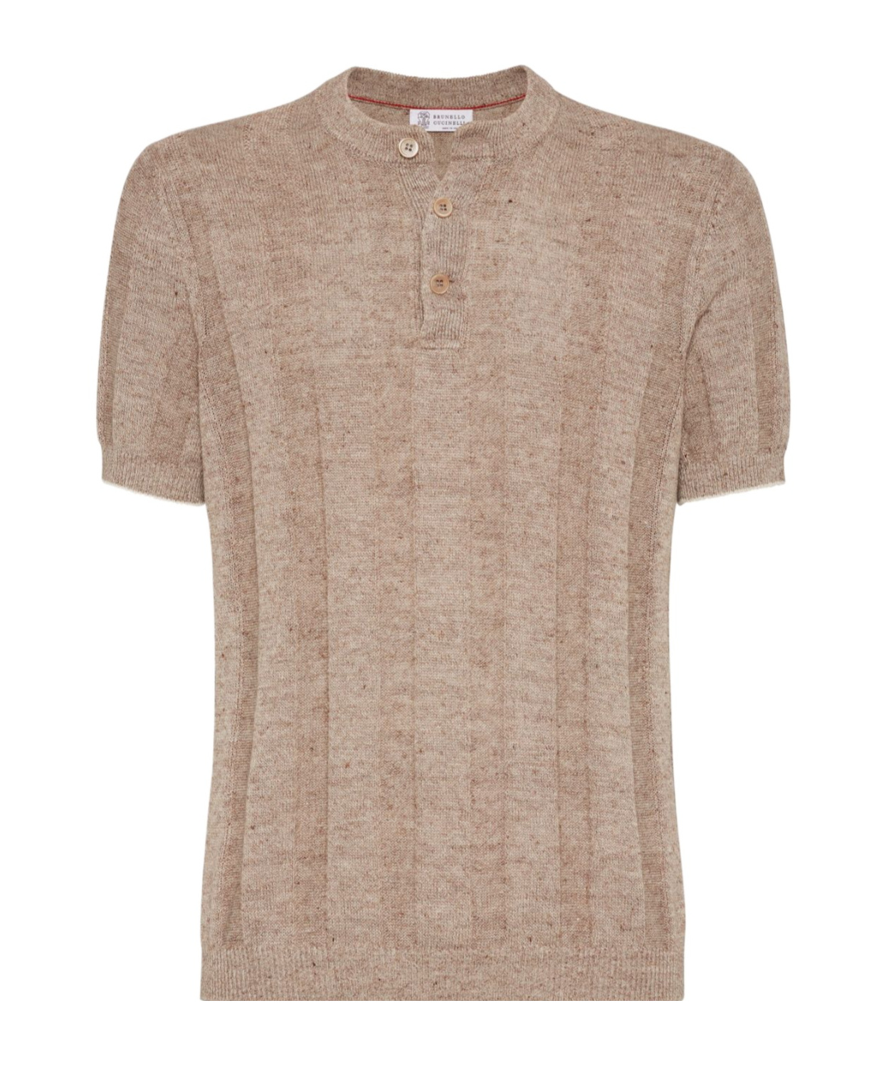 Brunello Cucinelli Knitted T-shirt In Nude