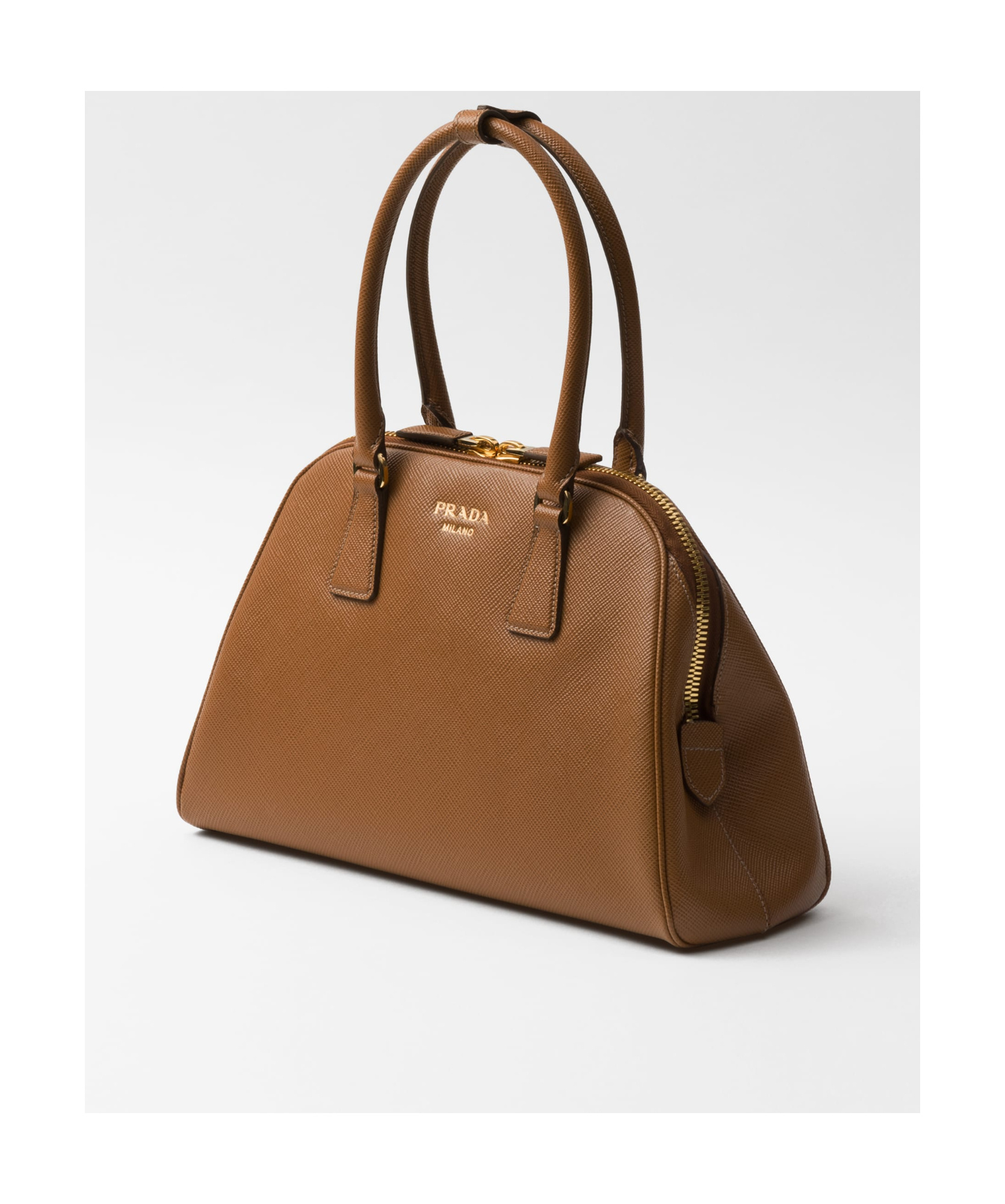 Prada Medium Tasche Aus Saffiano-leder In Brown
