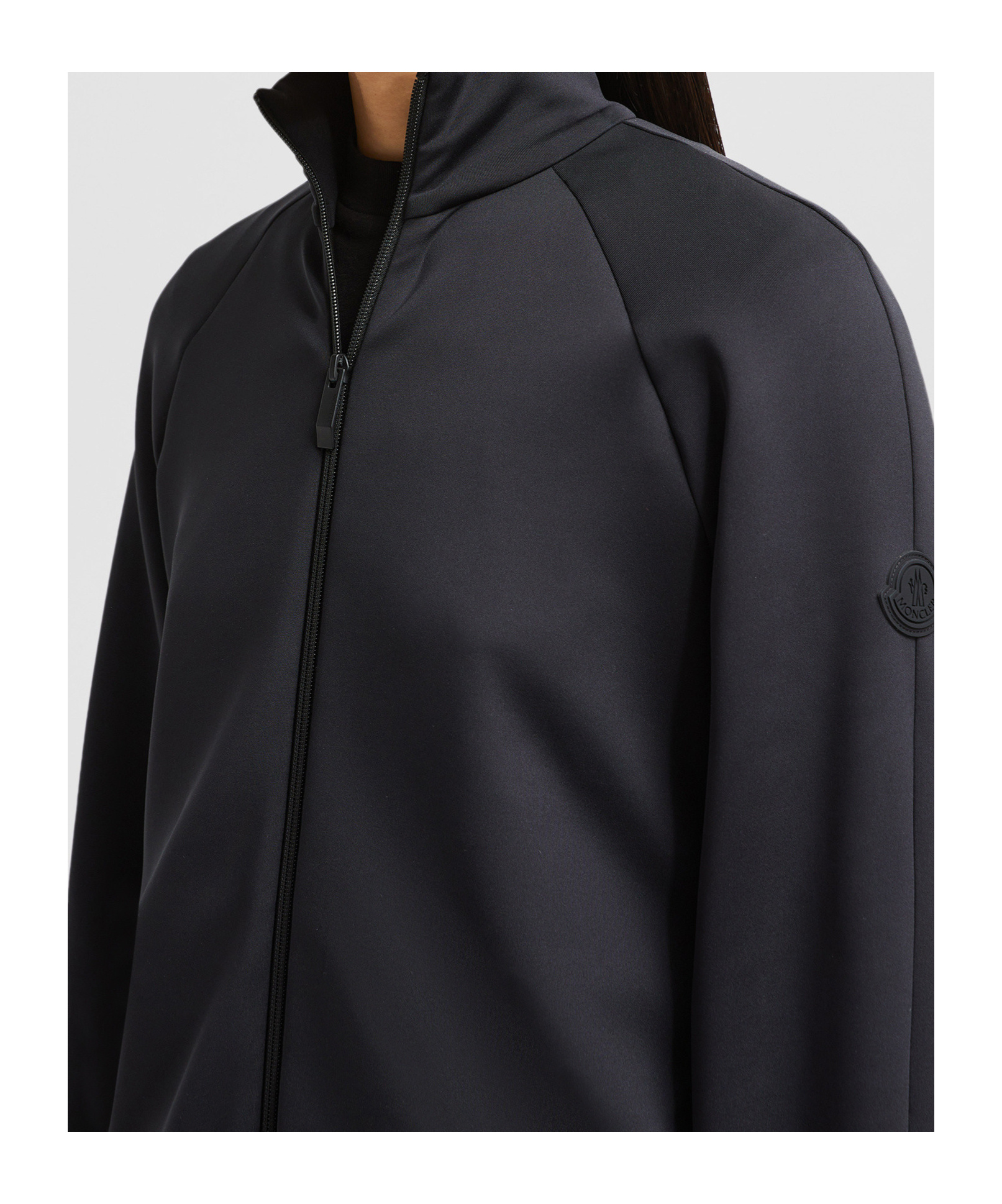 Moncler Black Stretch Polyester Sweatshirt In Black