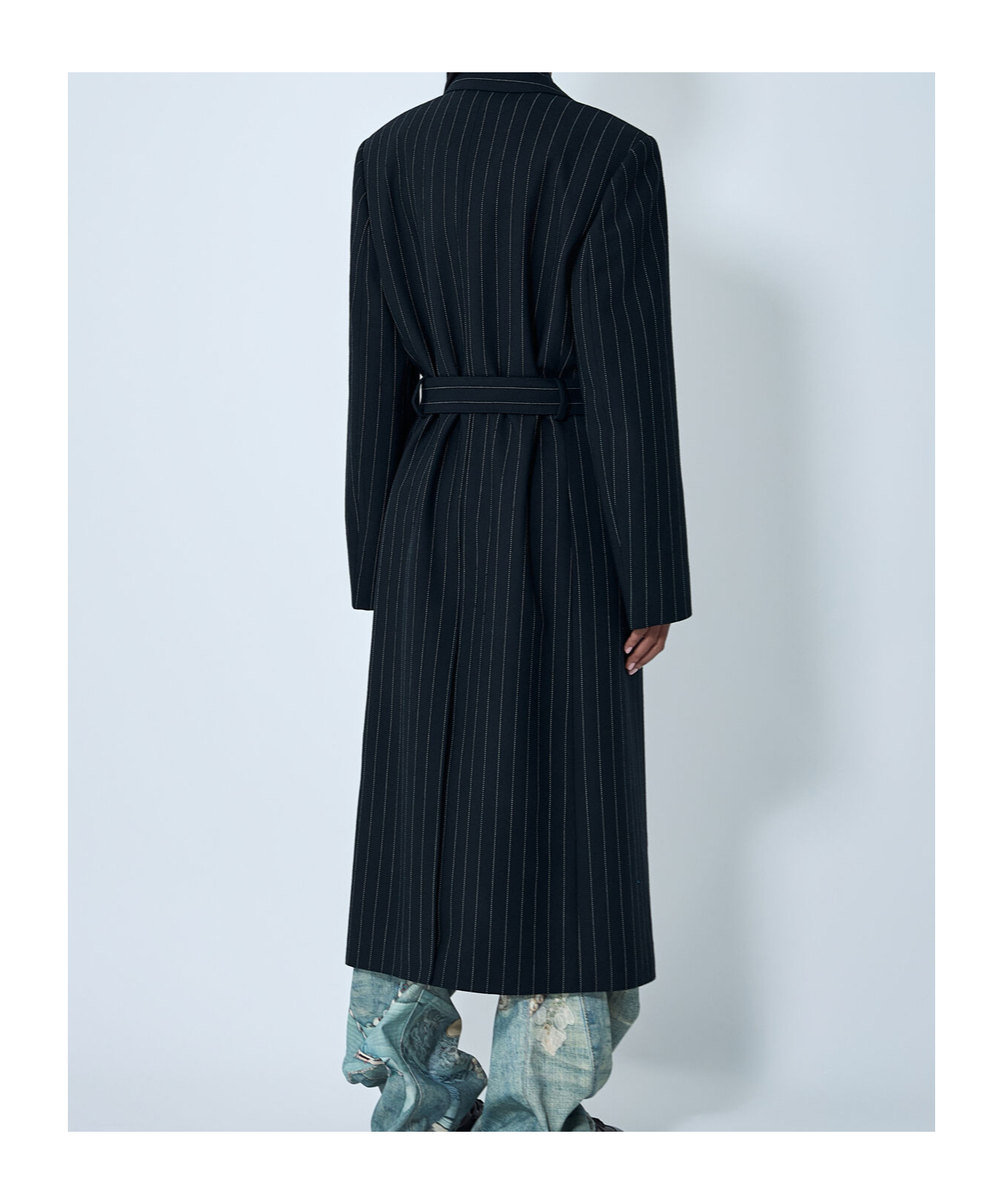 Acne Studios Women Long Coat With Belt At The Waist In Black