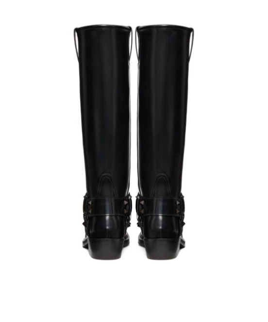 Valentino Ankle Strap Boots In Black