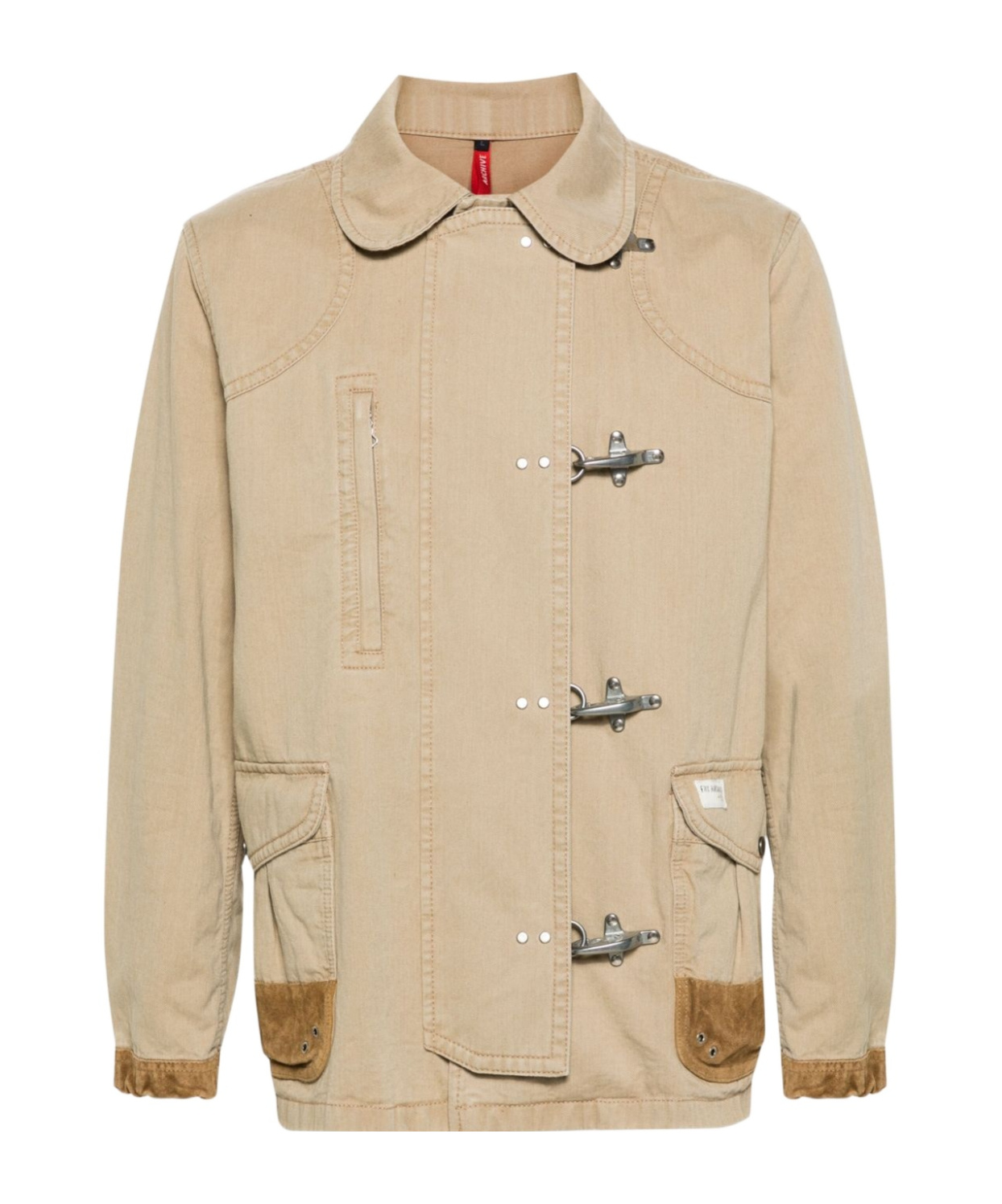 Fay Gancini Flip-lock Fastened Jacket In Nude