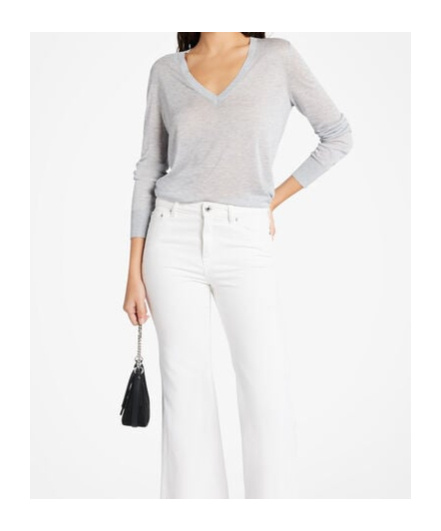 Michael Michael Kors V-neck Knitted Pullover In White