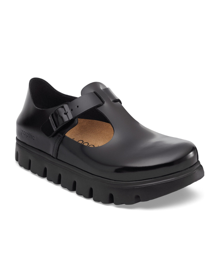Birkenstock Round Toe Ankle Strap Flats In Black