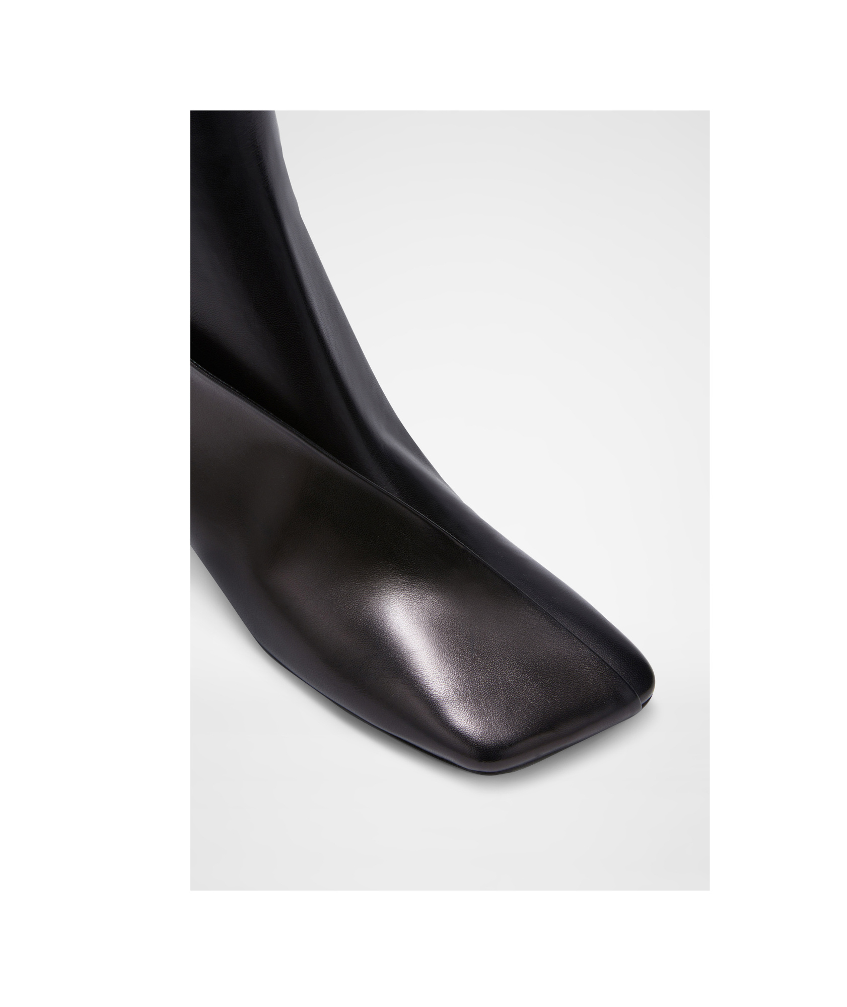 Jil Sander Square Toe Panelled Ankle Boots In Black