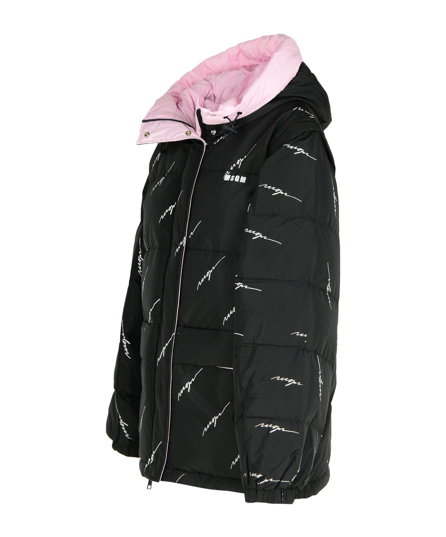 Shop Msgm Quilted Puffer Jacket In Black