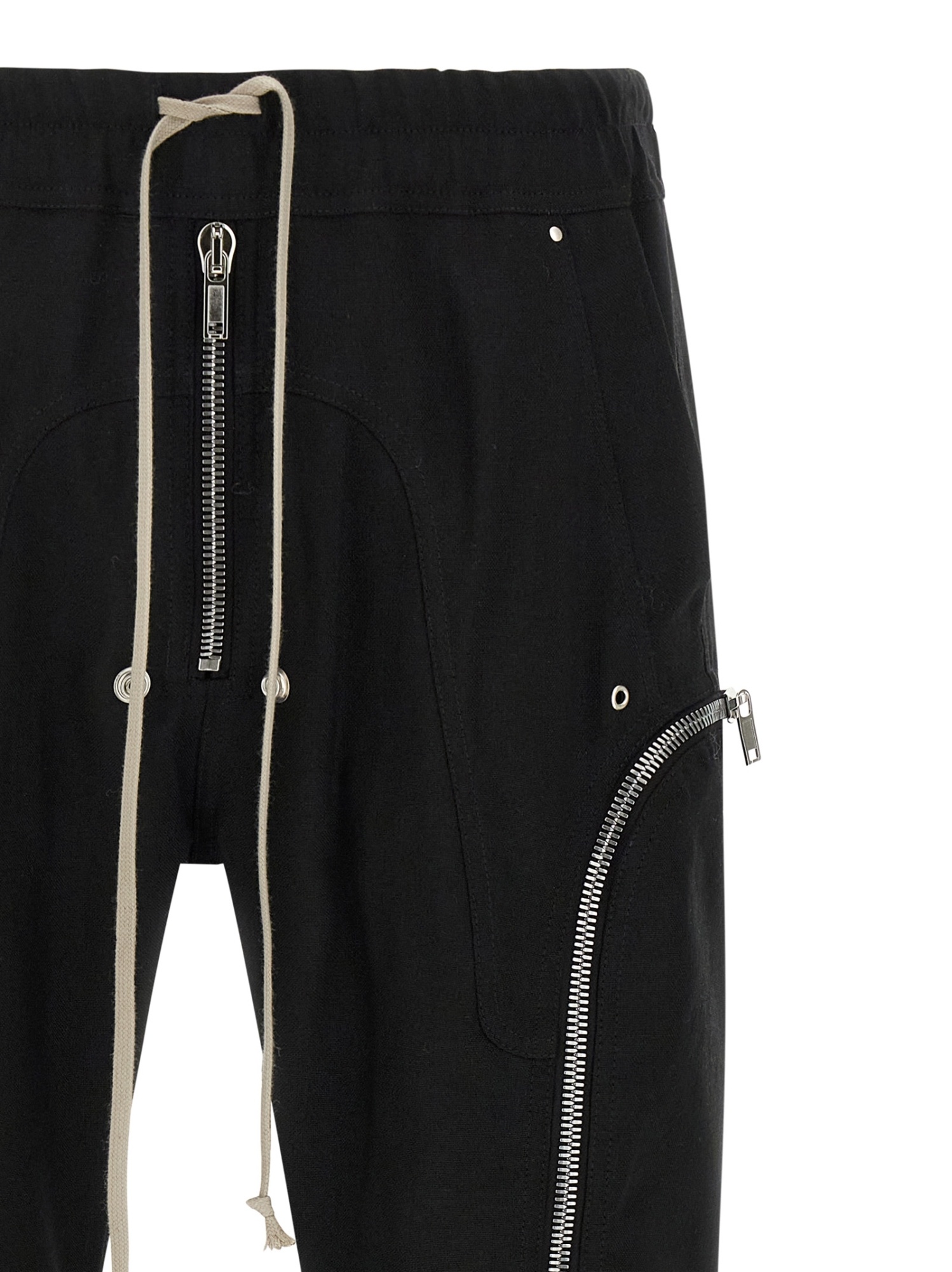 Rick Owens Bauhaus-inspired Cargo Pants With Elastic Waistband In Black