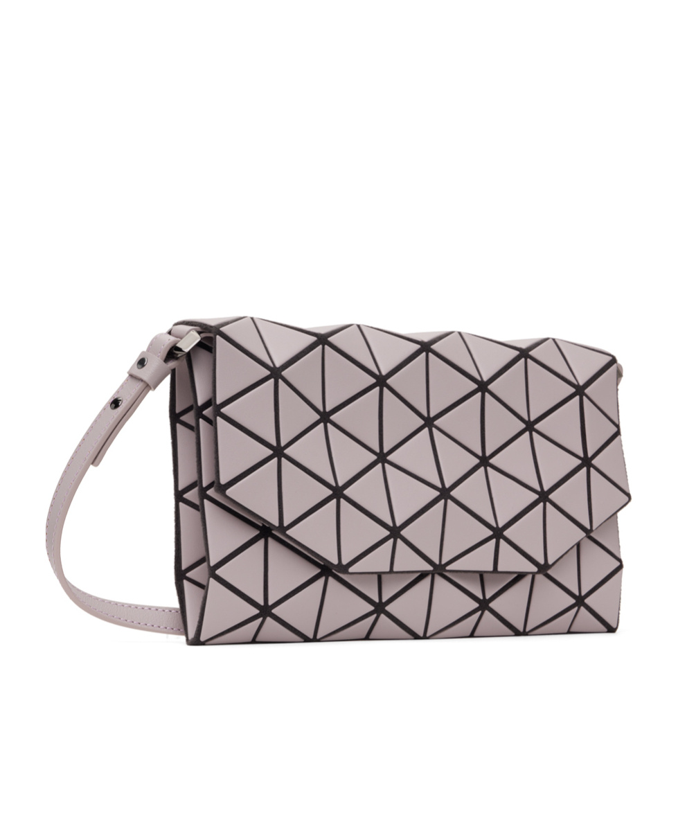 Bao Bao Issey Miyake Tonneau Matte Triangular Decal Shoulder Bag In Nude