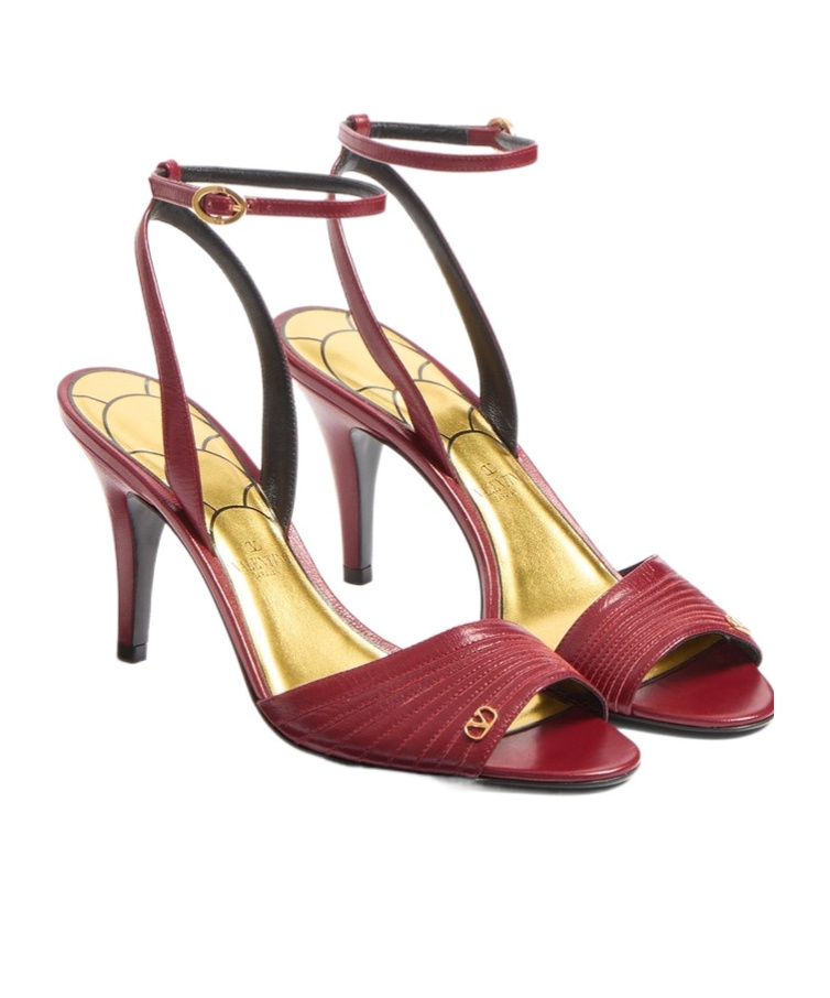 Valentino Ladycrush Stiletto Heel Sandal T85 In Red